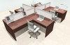 Four Person L Shape Modern Aluminum Organizer Divider Office Workstation Desk Set, #OT-SUL-SPS46